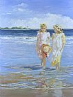 Sally Swatland Wading by the Shore painting